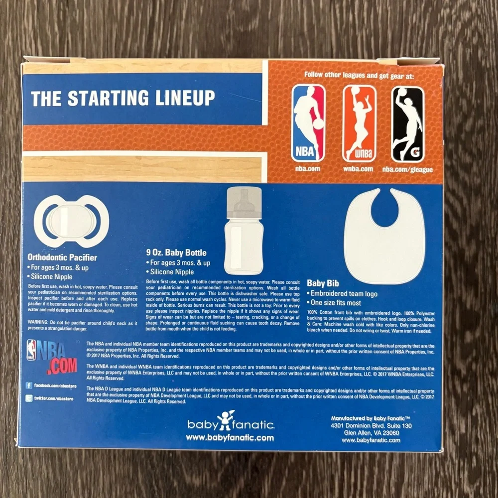 NBA Dallas Mavericks 3 Piece Baby Bib Pacifier Bottle Gift Set